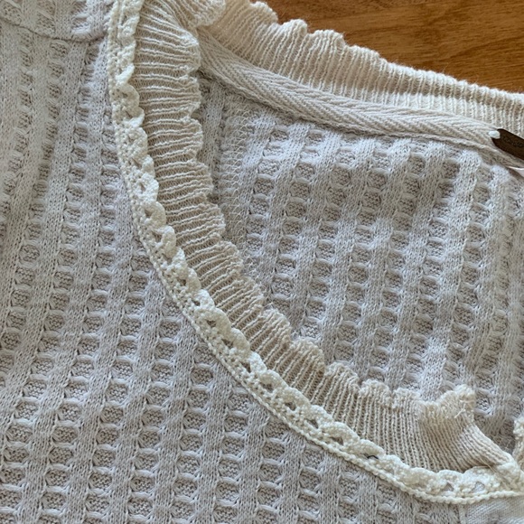 Free People Thermal Long Sleeve Granny Square Crochet Cuffs Top Size XS - Picture 8 of 16